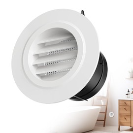 mizikuu Lüftungsgitter Rund, 150mm ABS Abluftgitter Insektenschutz Zuluft Abluft Gitter Lüftung Weiß Lüftungsöffnungen Außengitter Belüftungsgitter für Garage Außenwand Luftansaugkanäle