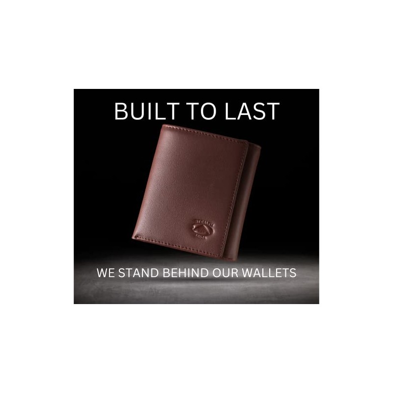 Stealth Mode Cartera RFID de Cuero Para Hombre, Triple Pliegue,