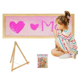 Flenpptly Sensory Wall | Sensory Wall Panel for Kids | Sequin Fabric Sensory Wall | Sequin Sensory Wall Frame | Sequin Flip Fabric | Sensory Wall Panel | Wall Sensory Board (Pink)