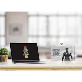 HB Art Design Arnold Schwarzenegger Canvas Wall Art Strength Quote Inspirational Motivational Wall Decor Black and White Wall Decor Home Decor Gym Living Room Bedroom Office Decor - 19x28