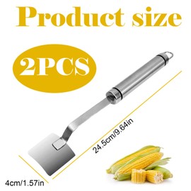 Ptenzor 2Pcs Corn Peeler for Corn on The Cob, Stainless Steel Kernel Remover Tool, Ergonomic Handle Corn Stripper, Kitchen Gadget for Easy Corn Cob Peeling - Perfect for Home Cooking