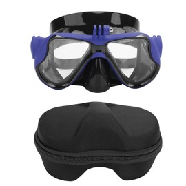 Action Camera Diving Goggles Professional Prevents Fog Tempered Lens Diving Face Cover with Mount for Scuba Diving Snorkeling Freediving Swimming Blue