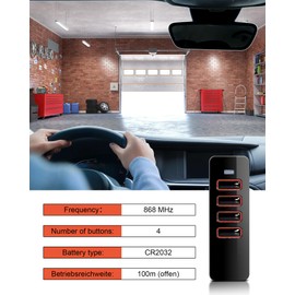 868 MHz Remote Control for Summer 4018V000, 4 Commands for Pearl Radio Transmitter for Summer 4015862001900, Garage Door Remote Control for Summer Gate Operators, Roll Code (1)