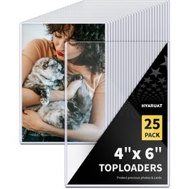 HYARUAT 4x6 Toploader - Durable Hard Plastic Sleeves, Sheet Protectors for Photo Cards, Kpop, Post and Trading Cards (25-Pack)