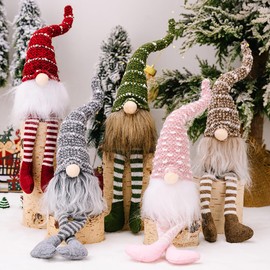 Cytecedx Christmas Decoration Indoor Pack of 5 Christmas Decoration Gnome Figures Christmas Gnome Plush Christmas Decoration American Christmas Figures Small for Christmas Decoration