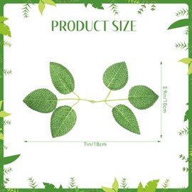 100Pcs Artificial Green Leaves，Bulk Fake Leaves Greenery Leaves Fake Rose Flower Leaves for DIY Wedding Birthday Party Bridal Bouquets Centerpieces Floral Arrangement DIY Craft Home Decorations