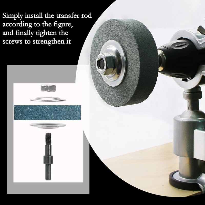 XZEIT Grinding Wheel Adapter and Grinding Stone for Drill, Metal