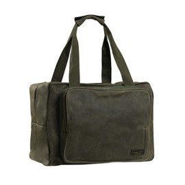 Tool Tote | Heavy Duty 16oz Waxed Canvas Tool Storage Bag - Portable 3 Pockets Tote Bag with Padded Handle& Metal Zipper, for Craftsman Gardener Carpenter Mechanic | 15.5"L x 7.5"W x 11.5"H