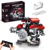 Suplanet V8 Engine Building Blocks Sets,Red Mini Engine Kit with