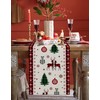 Christmas Table Runner Cotton Linen Dresser Scarves 70In Long, Farm