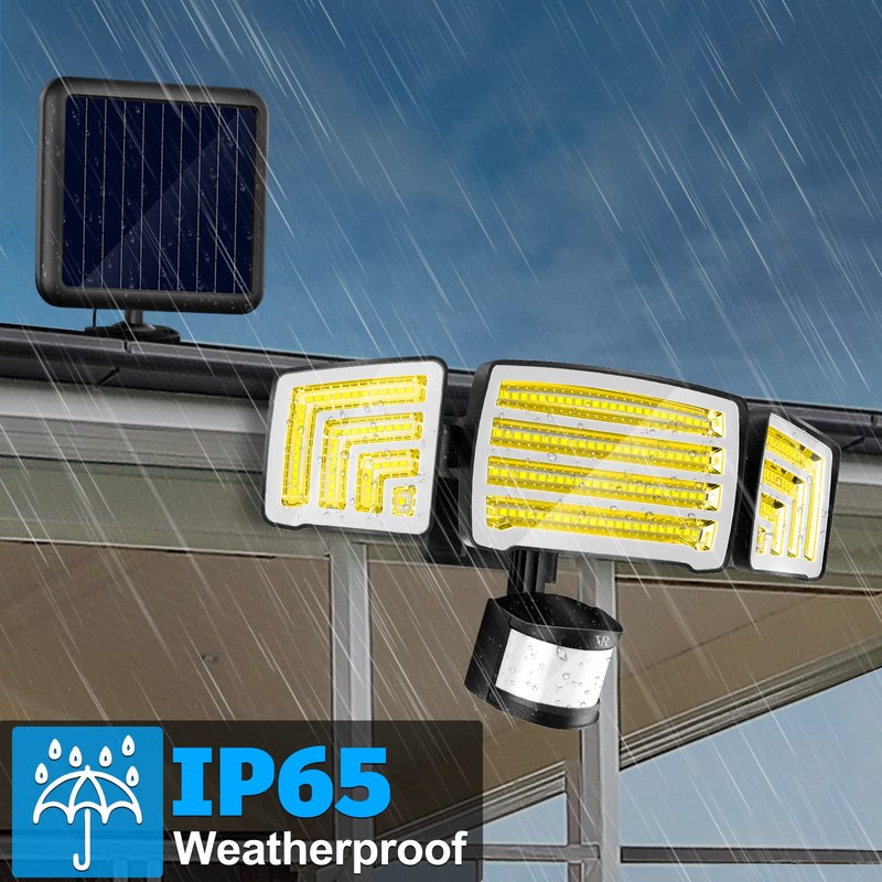 VENSSTNOR Solar Motion Sensor Flood Lights Outdoor - 4000LM 4