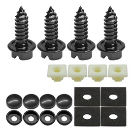 GAOLAOSY Rustproof Car License Plate Screw Kit, Stainless Steel Self Anti-Theft Anti-Rattle Tapping Mounting Bolts, Auto Fasteners for Securing License Plate Frames and Covers on Car Truck SUV (20PCS)