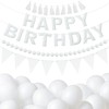 Elegant White Themed Birthday Decoration Set, White Pre-Strung 3D Felt