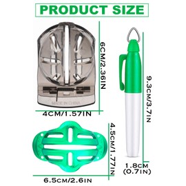 AINTY Golf Ball Marker, 2-Pack Golf Ball Line Drawing Marking Alignment Kits, 2-Piece Ball Liner Template and 2-Piece Marker Pens, Golf Accessory Kit