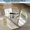 JIINGYO Frameless Oval Mirror, 22"x30" Beveled Oval Bathroom Vanity Mirrors