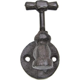 Vintage Rustic Style Cast Iron Faucet Spigot Shaped Coat Hat Key Hook 2.75 x 2.5 Inch