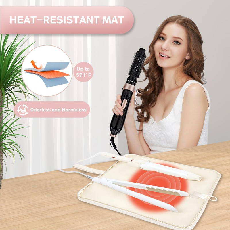 KarSyon Hot Tools Organizer Heat Resistant Mat Case Hair Tools