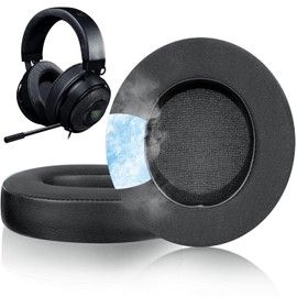 SOULWIT® Professionelle Ersatz Ohrpolster für Razer Kraken Pro V2, Kraken 7.1 V2, Kraken Stormtrooper Headset (Schwarz-Cooling Gel)