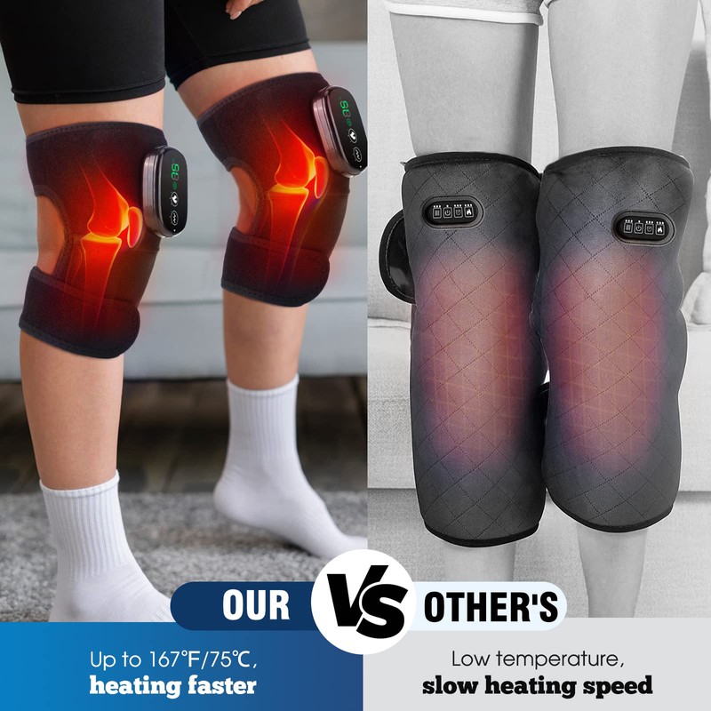 MOAJAZA Knee Massager with Heat and Vibration, Heating Pad for