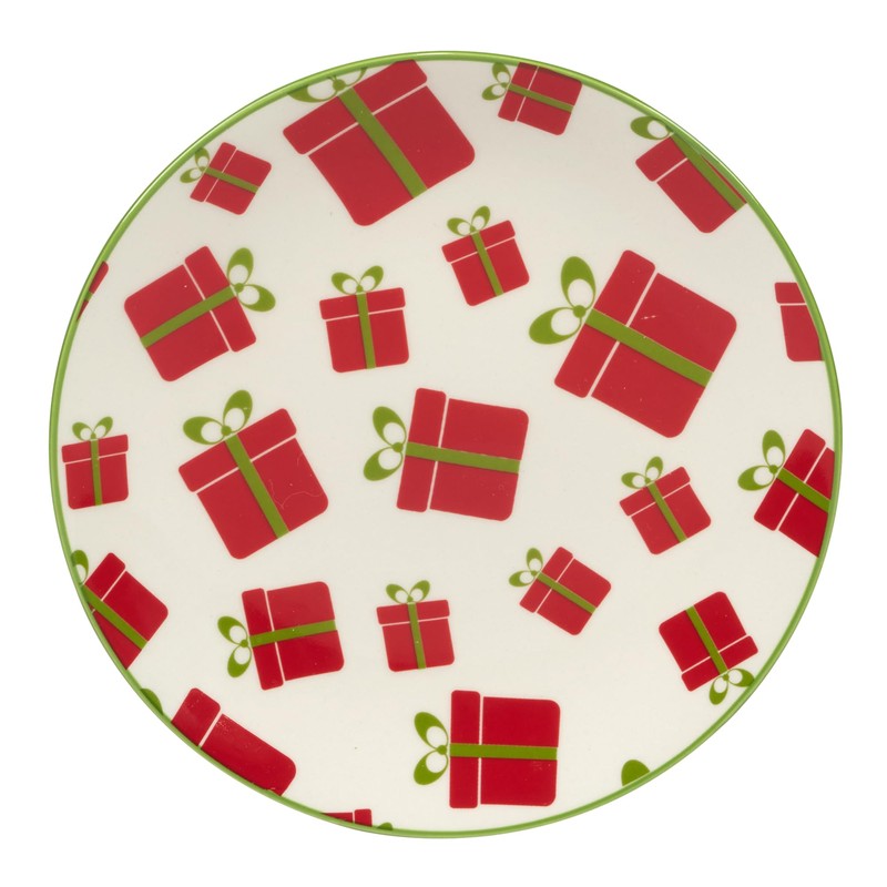 Certified International Holiday Fun 6" Luncheon/Canape Plates, Assorted Designs, Multicolor,