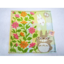 Marushin 0590205400 Towel Handkerchief, 9.8 x 9.8 inches (25 x 25 cm), My Neighbor Totoro, Flower Garden, Named Imabari
