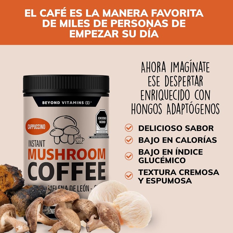 Café Soluble Adaptogénico BEYOND VITAMINS – Con Melena de León,
