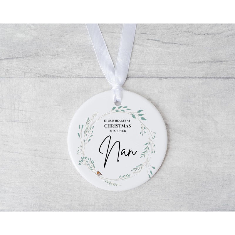 Nan Memorial Christmas Bauble, Remembering Nan At Christmas, Nan Remembrance