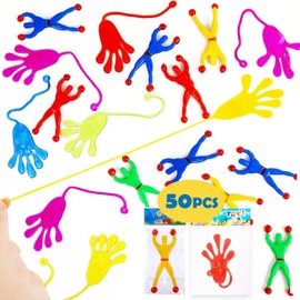 Juguetes para Piñatas Infantiles, 50 Manitas Pegajosas para Niños, Juguetes Mayoreo, Aliviar El Estrés y La Ansiedad, Seguro, para Regalar en Fiestas Infantiles, Premios de Intercambio de Clase