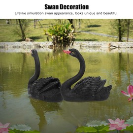 Aoaoy Floating Swan Decor, Lifelike Simulation Ornament Resin Floating Fake Swan Statue Goose Figurine for Garden Courtyard Pond Pool Decoration