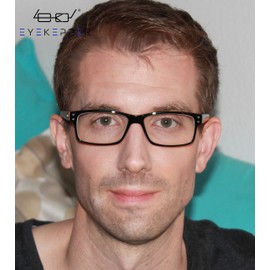 Eyekepper Spring Hinges Vintage Reading Glasses Men Readers Black Clear Frame