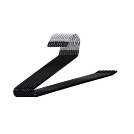 COMINGFIT 10PCS Strong and Durable Anti-Rust Chrome Metal Hangers, Non Slip Rubber Coating, Slim & Space Saving, Open Ended Design for Easy-Slide Pant, Jeans, Slacks Etc