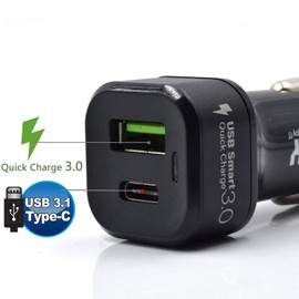 Welly EnjoyIT - USB-Autoladegerät - Mit Anschlüssen vom Typ A und C - Schnelles Aufladen - 33 W Leistung - Kompatibel mit Auto- und LKW-Steckdosen - Kompakte Größe - Farbe Schwarz