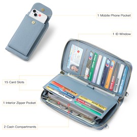 FALAN MULE Small Cell Phone Crossbody Bags for Women, Leather Wallet Phone Purses