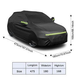 AuMoHall Waterproof Car Cover for Seltos 2019-2024, Heavy-Duty SUV Car Cover for All Weather, Outdoor Full Cover Sun UV Snow Rain Dust Hail Protection (Black)