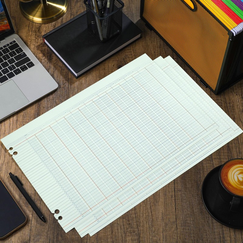 Skyygemm 200 Pcs 30 Columns Accounting Ledger Book Columnar Pad