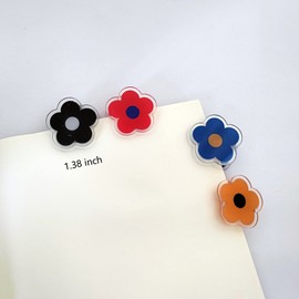 4 Flower Clips Cute Colored Clips for Holding Snacks, Paper Loans, Sticky Notes, Storage Desktop for Kitchen, Living Room