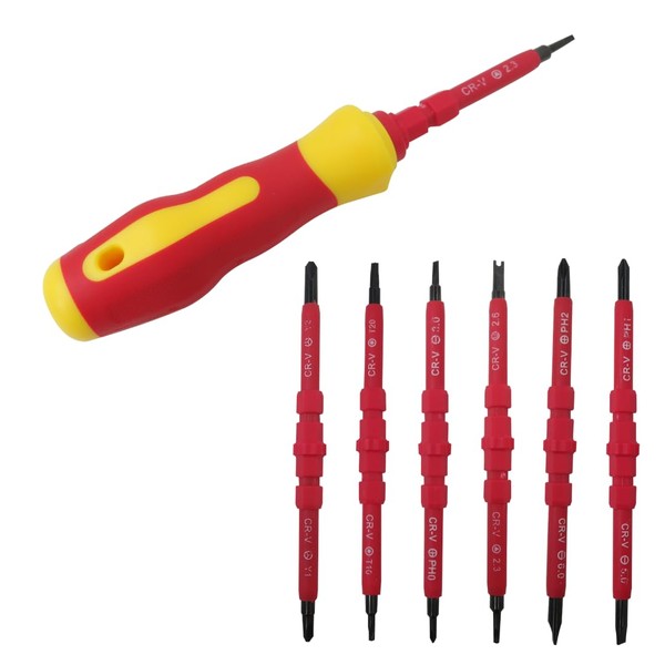 Feuaue Screwdriver Kit Electrician Repair Tools, Insulated Screwdriver with Magnetic