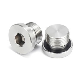 CGEAMDY 2 Pieces Oxygen Blanking Plug Sensor, Remove Socket Sensor Blanking Plug, Hex Bolt Bung O2 Blanking Plug, Oxygen Sensor Remove Socket Hex Bolt Bung Plugs, For Motorcycles, Cars(M12)