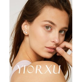 Yiorxu Sterling Silver Earrings for Women,Star Earrings 925 Sterling Silver,Stud Cartilage for Women Silver/Gold/Rose Gold,Hypoallergenic Sleeper Packing Box Jewellery Gifts