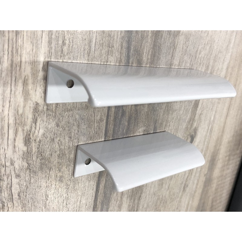 HONJIE 10Pcs 3.15" White Arc Surface Pull,White Edge Pulls Furniture