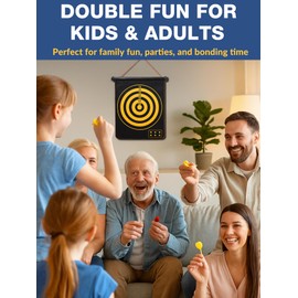 BATURU Magnetic Dart Board for Kids, Teens, and Adults — Double-Sided Dart Board Game with Strong Magnetic Darts, Roll-Up Portable Design, Gifts for Teen Boys, Family Parties, Camping, and Birthdays