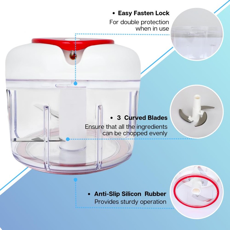 Easy String Pull Food Chopper | Manual Food Processor for