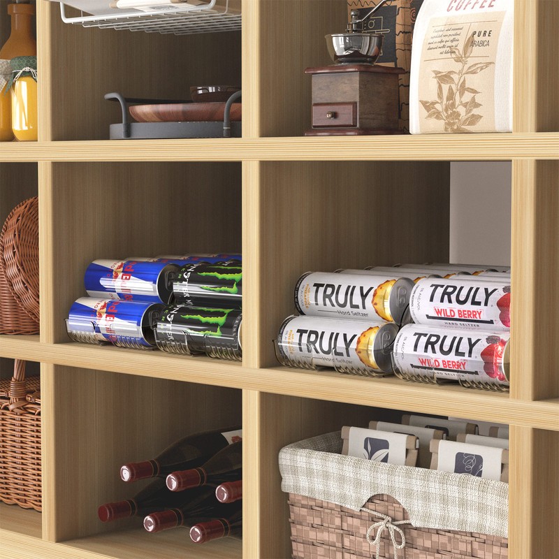 Simple Houseware Skinny Can Organizer for Pantry/Refrigerator, Clear, Set of
