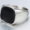 Kingray Jewelry Stainless Steel Classic Simple Plain Black Enamel Signet