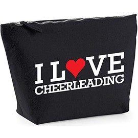 Hippowarehouse I Love Cheerleading printed make up cosmetic wash bag 18x19x9cm