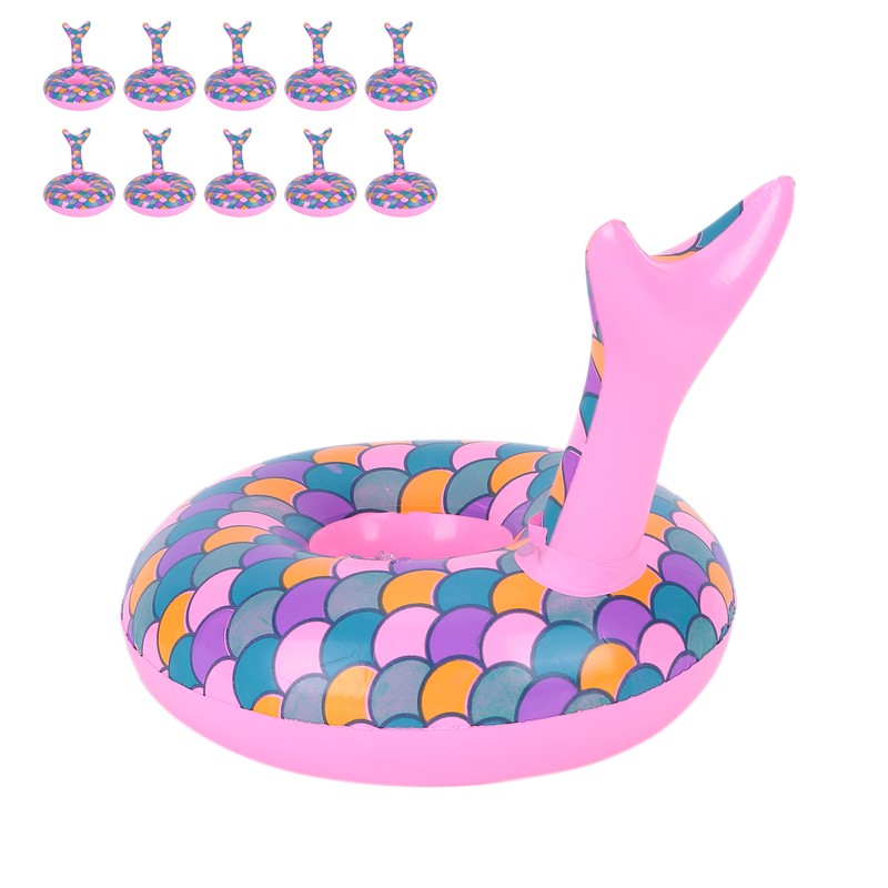 10pcs Inflatable Floating Drink Holders Beverage Cup Coasters for Swimming