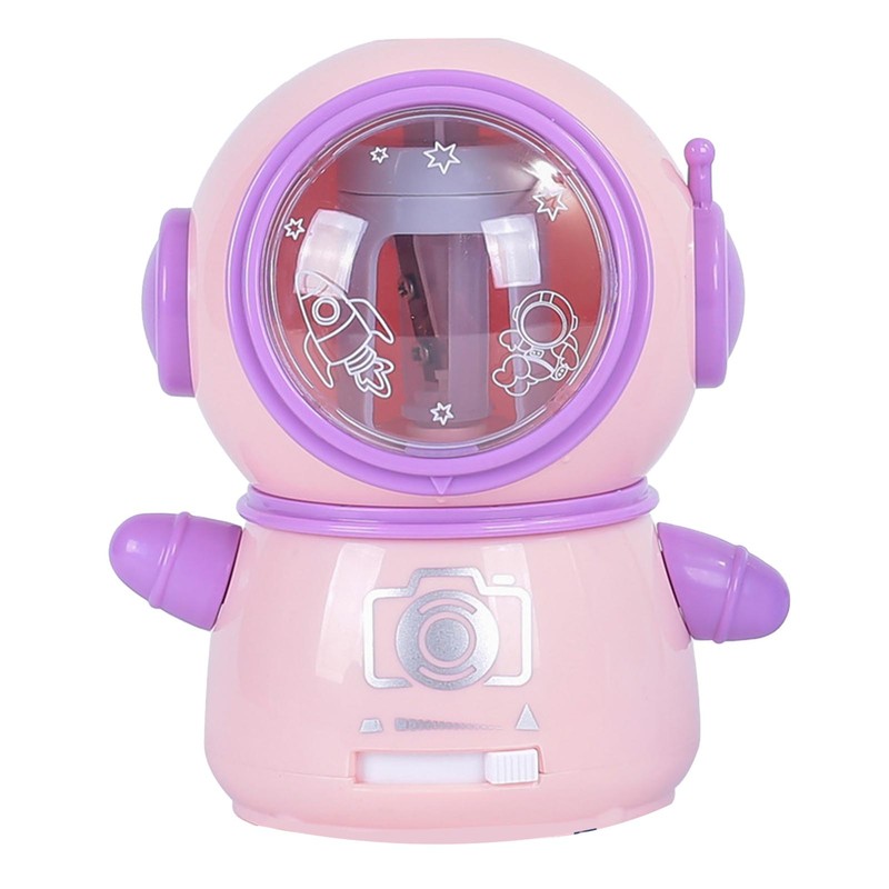 Spaceman Pencil Sharpeners Cartoon Cute Safe Flexible Electric Pencil Sharpener