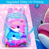 UFNDC 3PCS Dolphin Bookbag for Girls, 16" Kids Backpack with
