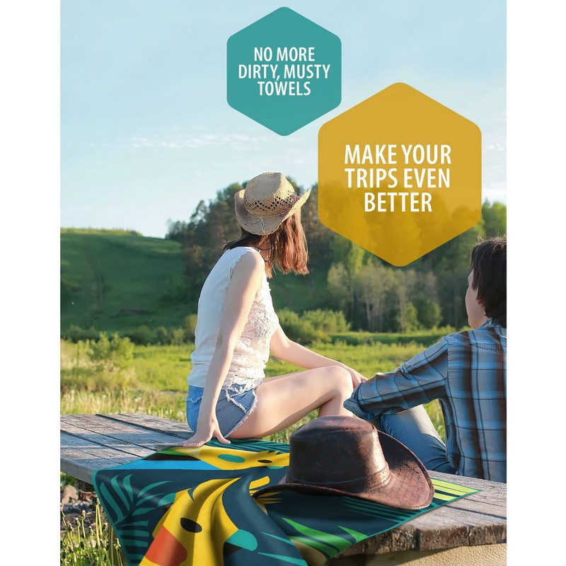 VENTURE 4TH Microfiber Beach Towel: Quick-Dry, Compact, Sand-Free, Absorbent, Sandproof