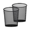 Westcott Papierkorb Mesh Schwarz (2er-Set) | 2 x Mülleimer aus